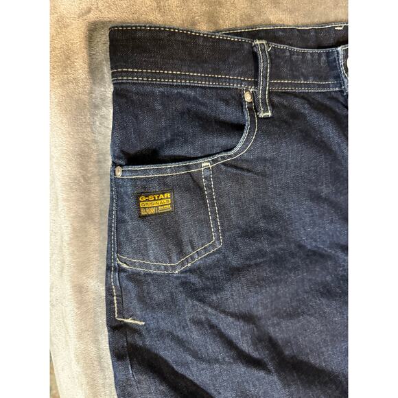 G-Star Originals Raw Denim BB Wide Pants Unisex Dark Wash Size 34W x 34L Y2K - Picture 8 of 13